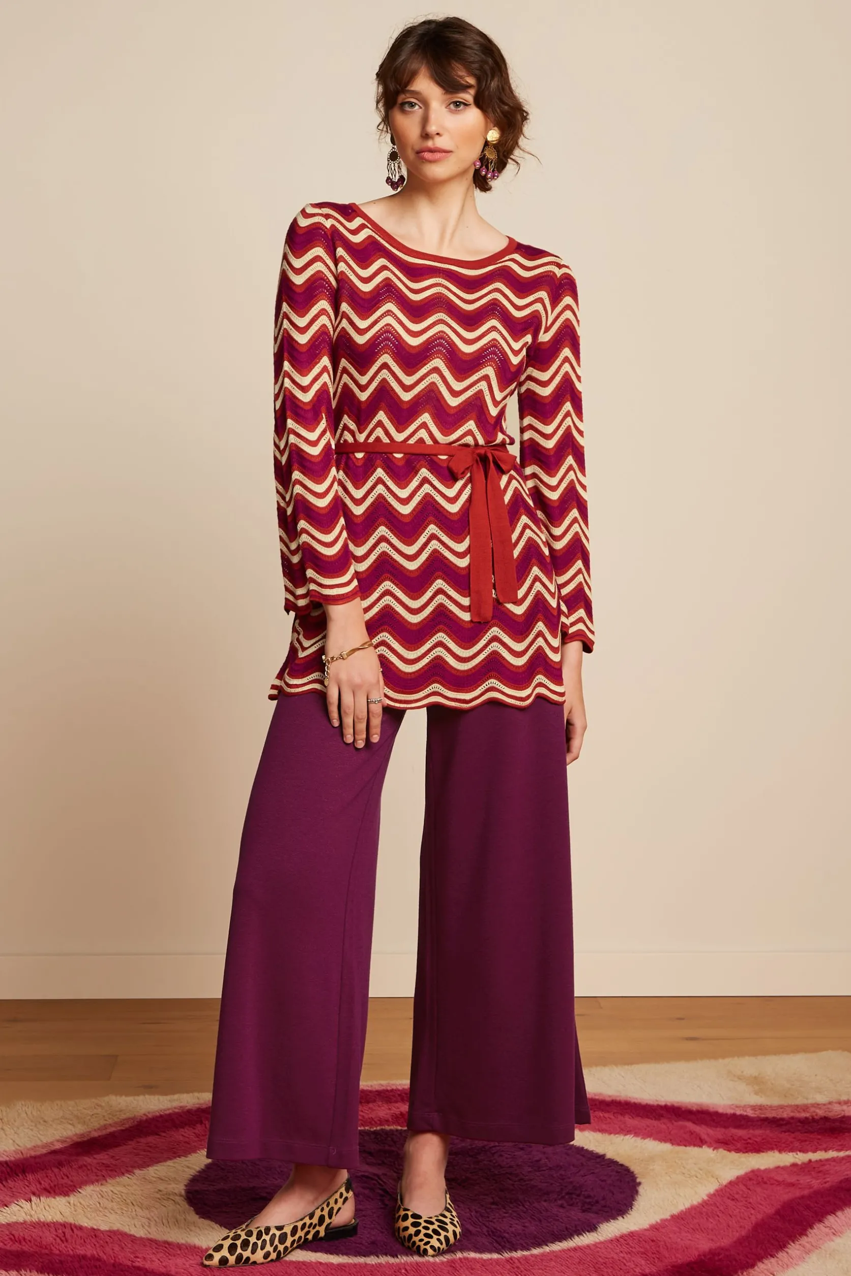 Border Palazzo Cropped Pants Milano Crepe