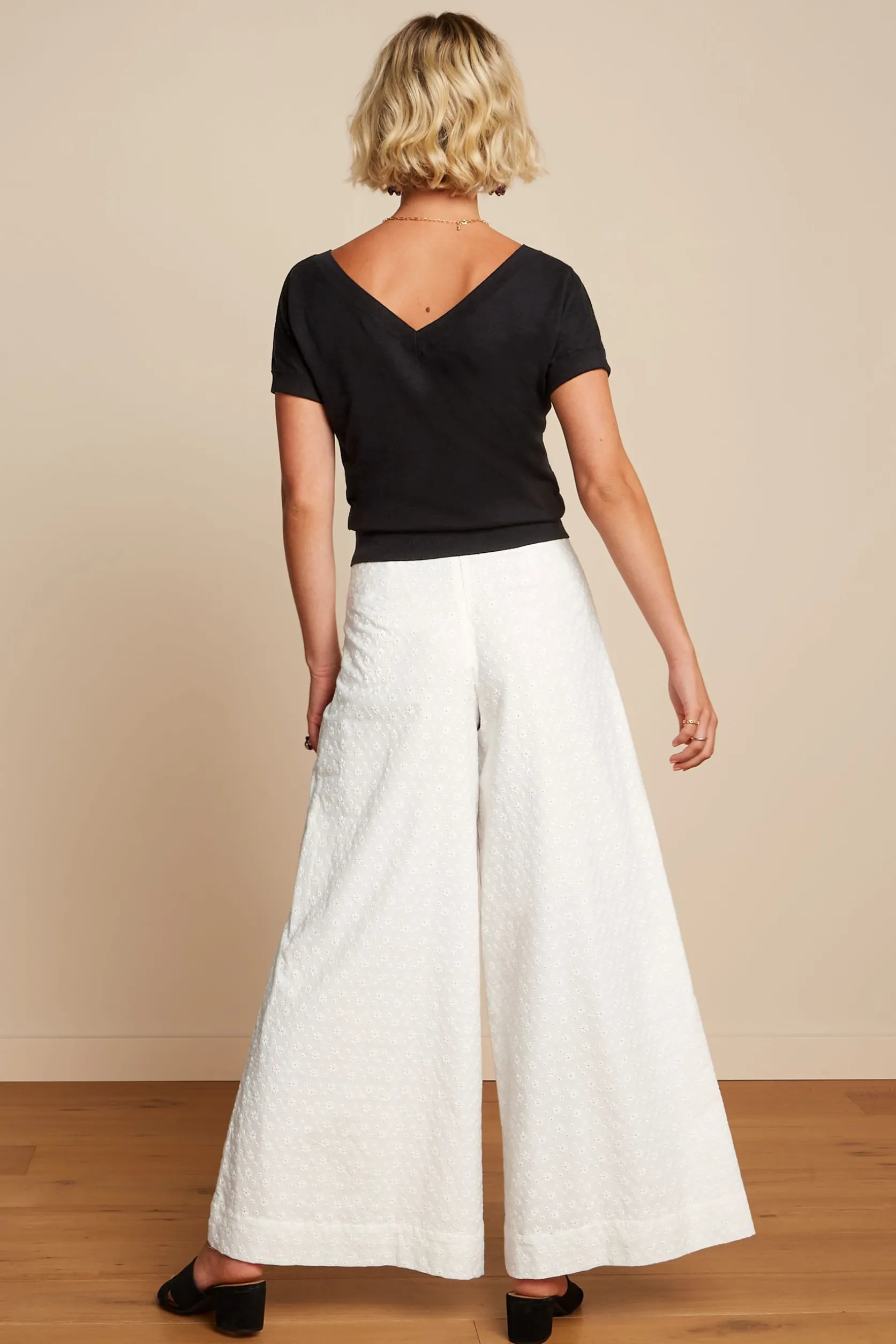 Palazzo Pants Rosa Broderie Anglaise