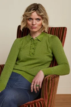 Polo Rufffle Top Lapis