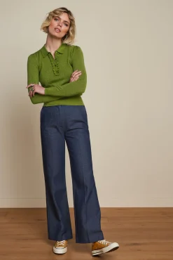 Polo Rufffle Top Lapis