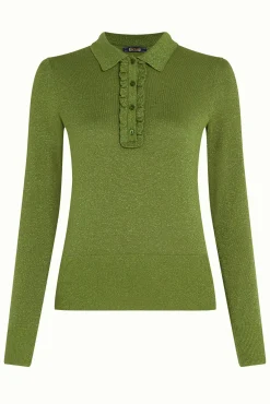 Polo Rufffle Top Lapis