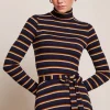 Rollneck Dress Century Stripe