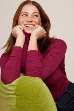 Rollneck Top Uni Rib