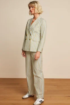 Tina Blazer Ash Stripe